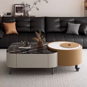 Tavolino da Caffè di Lusso con Piano in Marmo Italiano 2026, Arredamento di Alta Qualità per Appartamenti e Soggiorni - Product Image 2