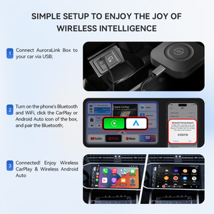 อะแดปเตอร์ไร้สายแบบพกพา CarPlay Android Auto AI BOX รุ่น Mini USB เล่นเพลง วิดีโอ BT4.2+5.0 WIFI 2.4Ghz 5Ghz Super Cast - Product Image 3