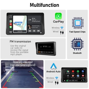 Radio Multimedia para Auto con Pantalla <span class=keywords><strong>de</strong></span> 7 Pulgadas IPS, WIFI, Carplay Inalámbrico, Android Auto, Reproductor <span class=keywords><strong>de</strong></span> <span class=keywords><strong>Video</strong></span>, Cámara <span class=keywords><strong>de</strong></span> Reversa, Estéreo para Auto - Product Image 2