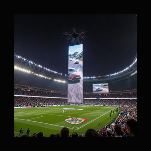 จอแสดงผลผ้า LED VividSky สำหรับการบิน + โดรน สำหรับโฆษณาบนเวที จอแสดงผลธงบินสีสันสดใส กันน้ำ ความสว่างสูง ควบคุมโดยไม่มีคนขับ - Product Image 1