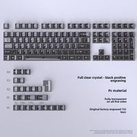 Stock Cross-Border Wholesale Black/White Transparent Keycaps OEM Direct Engraving Mini Full Set 132 Keys PC Mechanical Keycaps