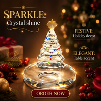 Décoration de table pour la maison, arbre de Noël en cristal, porte-bougie chauffe-plat