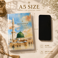 Carnet islamique A5, collection Makkah Madinah Al Aqsa, 96 feuilles, couverture transparente, journal musulman, carnet d'écriture quotidien