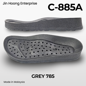 Chaussons légers et confortables pour enfants Jin Hoong C-885A, semelle extérieure en PVC gris foncé, durables, antidérapants, résistants à l'eau, épaisseur de 38 mm - Product Image 2