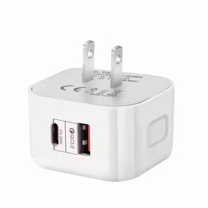 Boîte de chargeur A+C à prix avantageux, prise US/EU/UK, charge rapide QC3.0, bloc de chargeur Type C pour iPhone pour Huawei - Product Image 1