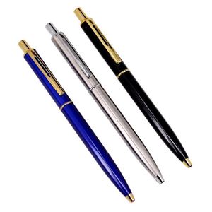 Business Office Hotel Metal Blue <b>Silver</b> Body Black Ink Writing Ballpoint <b>Pen</b> With Custom Logo - Product Image 1