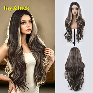 <span class=keywords><strong>Perruque</strong></span> Lace Front 5x5 Longue Ondulée avec Balayage et Mèches Pré-Pluckées pour Femme – Idéale pour le Quotidien, les Fêtes, les Rendez-vous et le Cosplay - Product Image 1