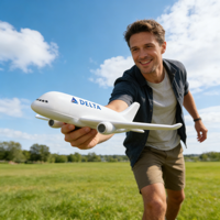Balles anti-stress en mousse PU personnalisables en forme d'avion avec fonction de compression - Cadeaux promotionnels pour événements