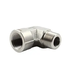 Boru tesisat 316 paslanmaz çelik 90 derece 1/8 ''1/4'' 3/8 ''1/2'' 3/4 ''1 inç kadın gizli erkek NPT konu sokak dirsek