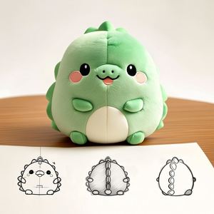 Juguete de Peluche Pequeño Personalizado, Diseño de Dinosaurio a Medida, Peluche con Peso Personalizado, Juguete de Peluche Personalizado - Product Image 1