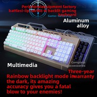 Clavier de jeu mécanique Deiog DY-M303 en alliage d'aluminium Cherry, rétroéclairé, USB, programmable, pleine taille, design ergonomique, multimédia
