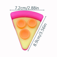 Mainan Remas Irisan Pizza Lucu Bahan TPR Lembut, Lambat Mengembang, Pereda Stres Sensorik, Mini Segitiga, Hadiah Custom