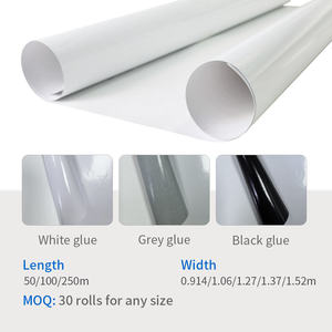 Vente en gros de stickers en vinyle PVC autocollants amovibles blancs de 1,27 m * 50 m, surface brillante, pour la décoration de la piste de <span class=keywords><strong>danse</strong></span> de mariage, matériau pour affiche - Product Image 2