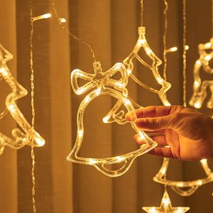 Ramadan Fairy Light Elk Bells modello albero di natale luce impermeabile per interni giardino esterno camera da letto Patio <span class=keywords><strong>balcone</strong></span> bianco caldo - Product Image 6