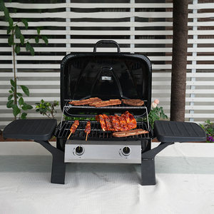 Portable Dual-Head Gas Grill Outdoor Propane <b>BBQ</b> With Automatic Shut Off Foldable Design - Product Image 1