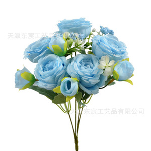 <b>Artificial</b> Silk Rose Bouquet 5-Head Multi-Layered <b>Peony</b> Approx 32cm Wedding Home Decor - Product Image 5