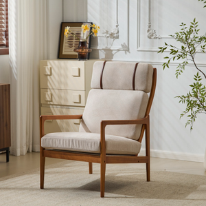 Fauteuil inclinable de loisirs en bois et tissu pour balcon d'hôtel, directement de l'usine Accent Home Furniture, idéal pour salon - Product Image 1