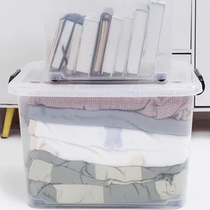 Transparenter Haushalt Kunststoff Wohnheim Zimmer Buch Snacks Kleinigkeiten Veranstalter mit Deckel Kleidung Aufbewahrung sbox Aufbewahrung behälter