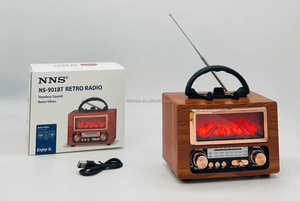 <span class=keywords><strong>Radio</strong></span> rétro ELETREE NS-901BT avec haut-parleur, Bluetooth, USB, TF, FM, AM, SW, <span class=keywords><strong>radio</strong></span> portable en bois, lumière LED effet flamme - Product Image 3
