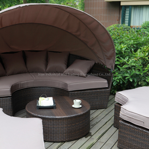 Ensemble de jardin en rotin multifonctionnel portable pour l'extérieur, 5 pièces, 8 places, avec auvent, lit de jour, meubles de cour - Product Image 4