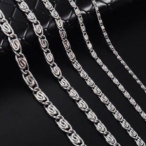 Collier long en acier inoxydable torsadé style trombone pour femmes, hommes, couleur argent, bijou ras-du-cou, cadeau - Product Image 1