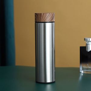 Stainless Steel Flask <b>Thermos</b> with Wood Grain Lid Straight Termos Insulated Water Bottle <b>Tea</b> Infuser Hot Thermal Termicos Vasos - Product Image 6