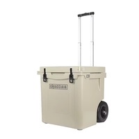 Glacière rotomoulée moderne 45QT en LLDPE avec compresseur thermique, panneau solaire, grande capacité, panier roulant et roues, portable pour le camping