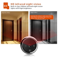 Caméra de visiophone avec écran LCD de 3 pouces, vision nocturne IR grand angle de 120 degrés, alimentée par batterie