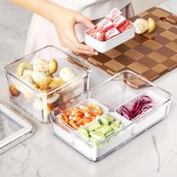 Boîte de conservation sous vide en plastique transparent scellée multi-tailles pour réfrigérateur, pour stocker aliments, légumes et fruits
