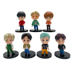 DIHAO Großhandel Kpop 7 teile/satz 1. bis 11. Generation niedlichen Cartoon Haus von Bangtan Jungen Spielzeug PVC Puppen schöne B-TS Action figuren