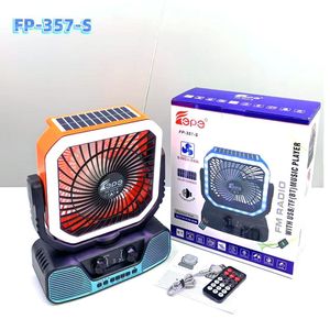 <span class=keywords><strong>Radio</strong></span> d'urgence multifonctionnelle FP-357-S à énergie <span class=keywords><strong>solaire</strong></span> avec ventilateur, haut-parleur Bluetooth sans fil, sortie 5V 1A, lanterne LED avec minuterie et télécommande - Product Image 6