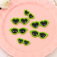 Sac de 100 rond été coeur lunettes de soleil dos plat résine Cabochons bricolage artisanat pour Souvenirs Style artificiel