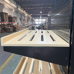 Góndola de madera de acero para supermercado personalizada de fábrica, estantes de comestibles de alta resistencia - Product Image 3