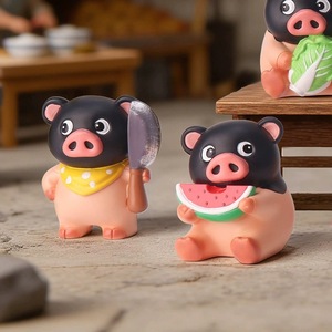 Yu Mo - Figura de Resina de Cerdo de Dos Cabezas, Caja Sorpresa, Juguete Coleccionable, Regalo, Decoración de Escritorio - Product Image 3