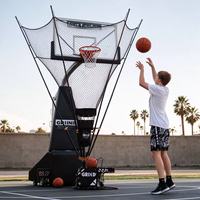 Entraîneur de basketball portable et pliable avec filet de rebond réglable en acier et aluminium pour l'entraînement au tir sur les terrains
