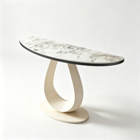 Table console semi-circulaire en ardoise de luxe, style moderne et simple, pour salon, entrée, meubles de maison