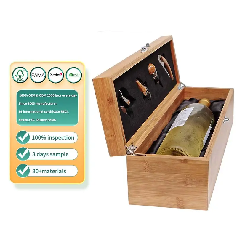 Nouvelle boîte à vin en bois bon marché personnalisée emballage de boîte à vin cadeau unique boîte à vin en bois de luxe