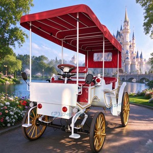 Nouvelle Conception d'Usine - Voiturette Électrique Rouge à Capot pour Visites Touristiques, Quatre Roues, Haute Qualité, Romantique, Vente en Gros - Product Image 2