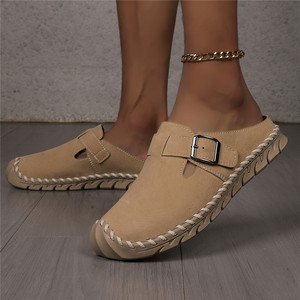 <span class=keywords><strong>Espadrilles</strong></span> à bout fermé respirantes d'été <span class=keywords><strong>vertes</strong></span>, blanches, brunes, bleues, noires, mocassins demi-chaussons décontractés, pointures 36-43 pour femmes - Product Image 3