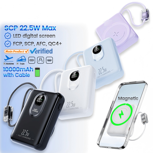 10000 MAh High Capacity 18W 20W 3A Fast Charging Magnetic Wireless <b>Charger</b> Lanyard Li-Polymer Battery 15W Bank Built-in - Product Image 1
