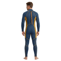 Combinaison de plongée professionnelle en néoprène de 3mm pour hommes, combinaison de plongée intégrale, bleu jaune, bloc de couleurs, avec genouillères de protection, maillot de bain thermique