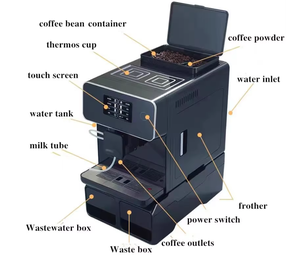 Máquina de Café Espresso, Cappuccino y Latte Comercial, Totalmente Automática, Inteligente, con Pantalla Táctil de Acero Inoxidable, para Hotel, Fábrica, Personalizable - Product Image 6