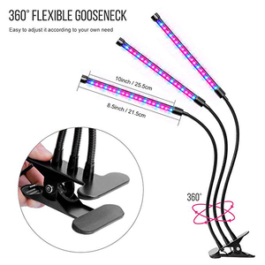 <span class=keywords><strong>Lampe</strong></span> <span class=keywords><strong>Led</strong></span> <span class=keywords><strong>horticole</strong></span> de <span class=keywords><strong>croissance</strong></span>, 30W, 3 têtes, avec pince, éclairage pour bureau/chambre de culture, fleurs - Product Image 6