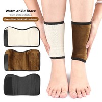 Manchon de soutien de cheville unisexe chaud pour l'hiver, doublure polaire en polyester, respirant, épaissi, enveloppant, élastique, protection thermique douce pour l'extérieur