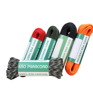 Cuerda paracord de poliéster para acampada y <span class=keywords><strong>escalada</strong></span>, cuerda negra de moda de 4mm y 9 núcleos para exteriores - Product Image 1