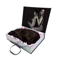 Boîtes cadeaux personnalisées pour vêtements, robes, avec insert en satin de soie, boîte cadeau rigide magnétique de luxe en carton pour perruques et extensions de cheveux