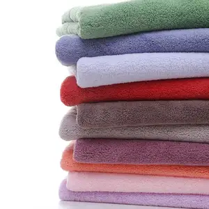 Shaoxing Textile Wholesale 100% Polyester Knit Medium Weight Baby Blanket Solid Color Coral Fleece Cloth Microfiber Fabric