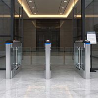 Sistema de Control de Acceso con Puerta Batiente para Peatones, Reconocimiento Facial, Tarjeta de Proximidad, Acero Inoxidable, Motor sin Escobillas, Protección IP44