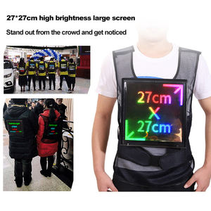 Gilet publicitaire à écran LED flexible, vêtements, écran LED à lettres mobiles en couleur, imperméable, gilet électronique, écran lumineux LED - Product Image 4