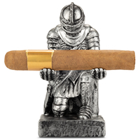 CIGARLOONG Repose-cigares Rétro Chevalier en Résine à Texture Métallique, Grand Support Décoratif pour Cigares, Accessoire de Table pour les Amateurs de Cigares